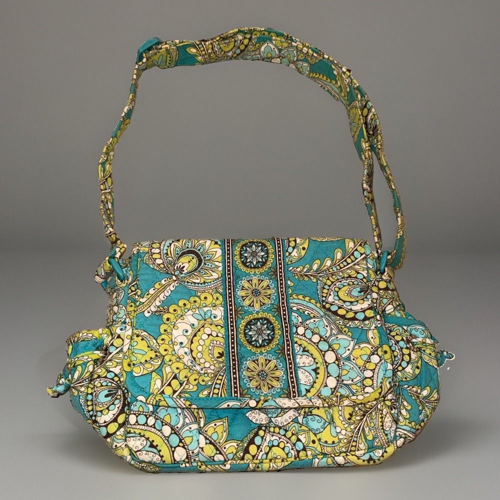Vera Bradley Quilted Messenger Bag In Retired Peacock Pattern Crossbody Purse
